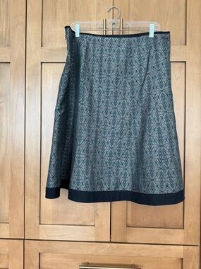 Ann Taylor Blue and Silver A-Line Skirt